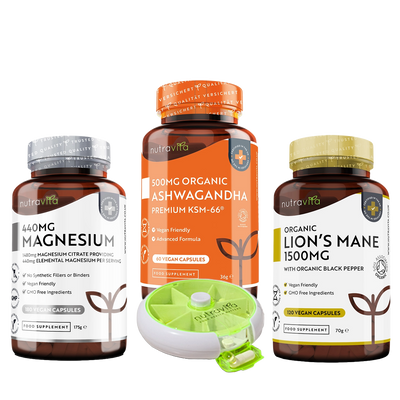 Ashwagandha, Lions Mane and Magnesium
