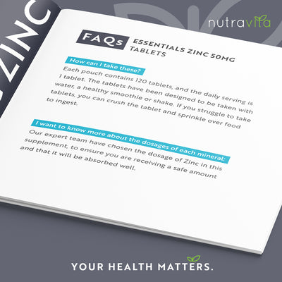 Zinc 50mg Essentials 120 Tablets