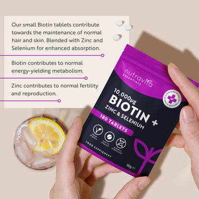 Biotin 10,000mcg Essentials 180 Tablets