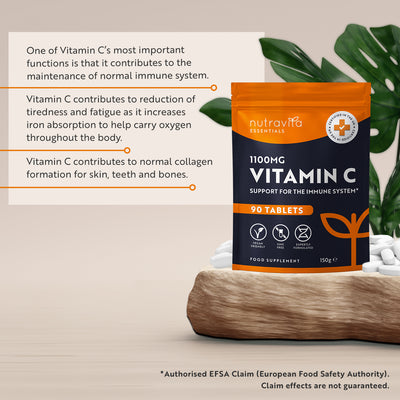 Vitamin C Tablets 1100mg Essentials 90 Tablets