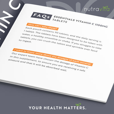 Vitamin C Tablets 1100mg Essentials 90 Tablets