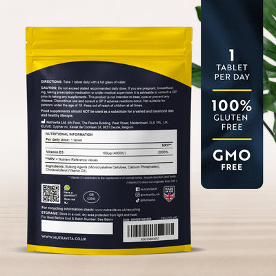 Vitamin D3 4000 IU Essentials 400 Tablets