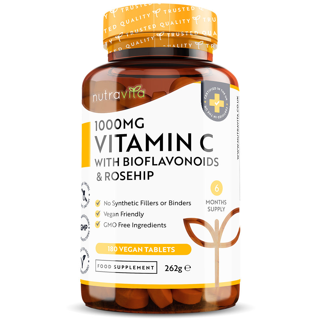 Vitamin C 1000mg with Bioflavonoids & Rosehip 180 Vegan Tablets