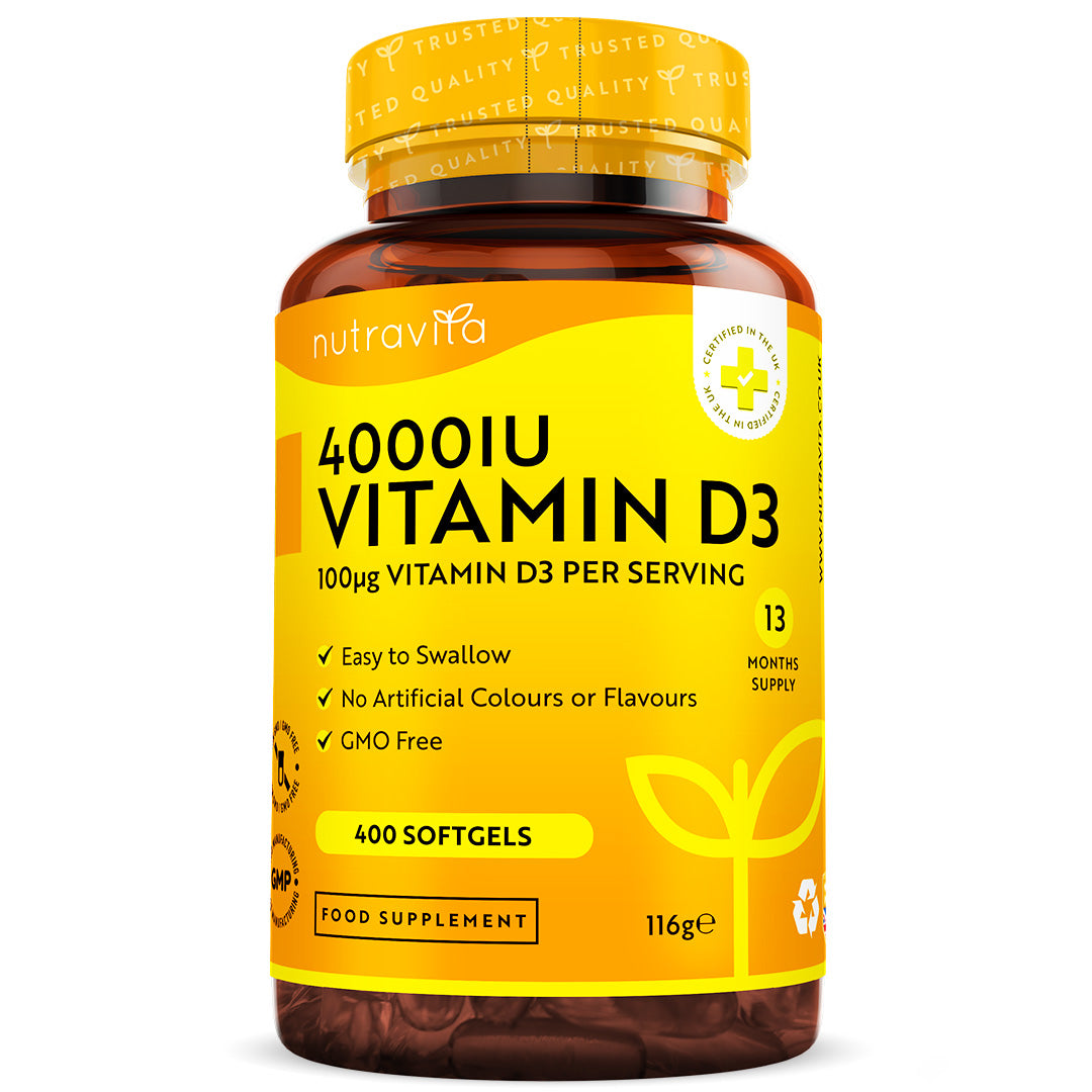 Vitamin D3 4000IU (100ug) Softgels 400 Days Supply