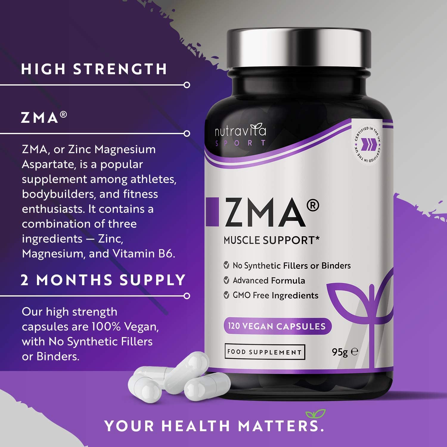 ZMA Muscle Support 120 Vegan Capsules
