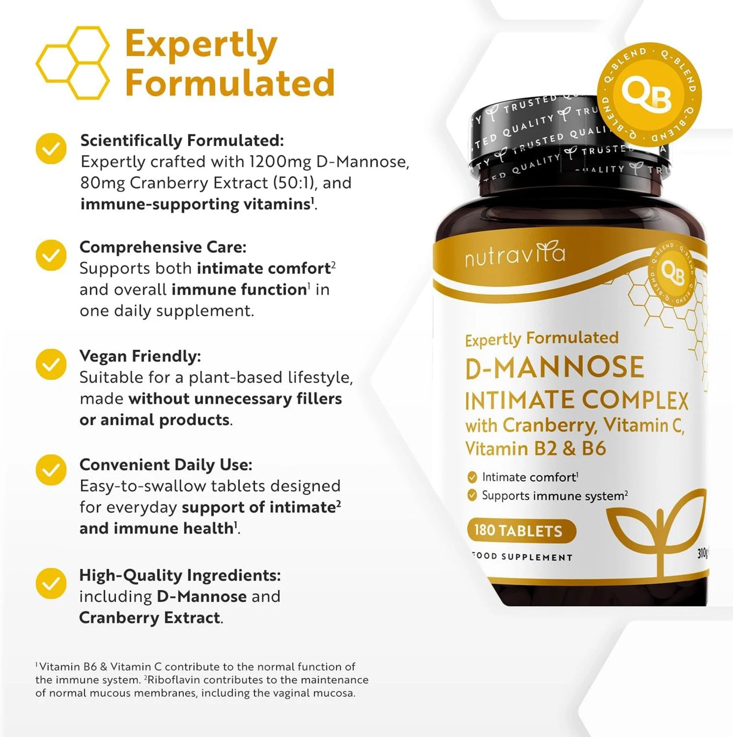 D Mannose with Cranberry, Vitamin C and Vitamin B