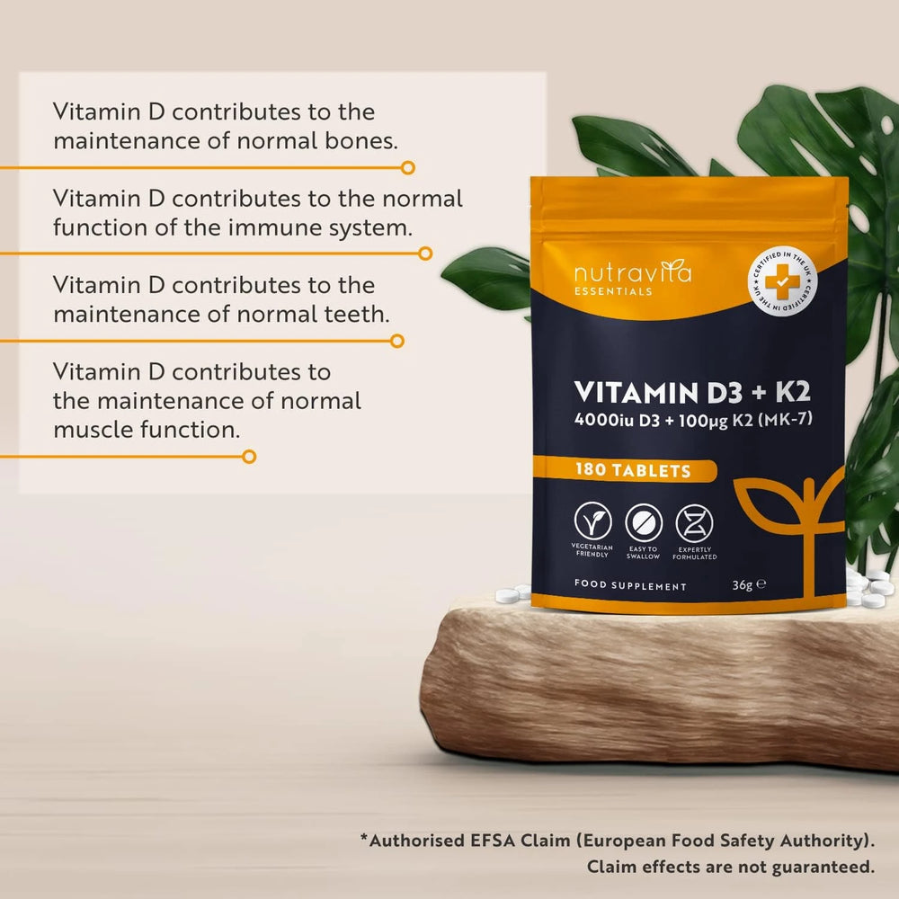 Vitamin D3 4000 iu & Vitamin K2 100μg (MK7)