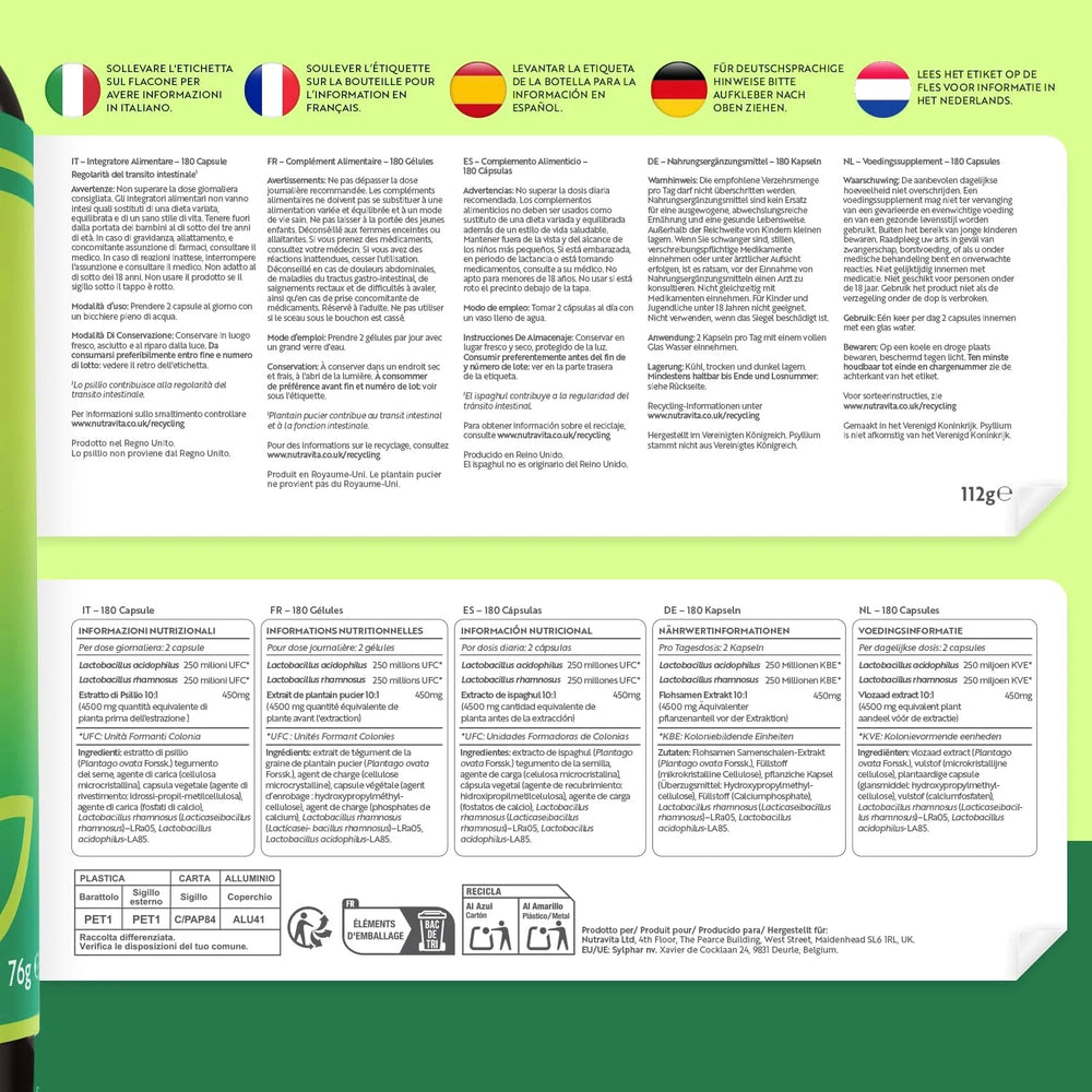 Psyllium Husk 4500mg with 500 Million CFU