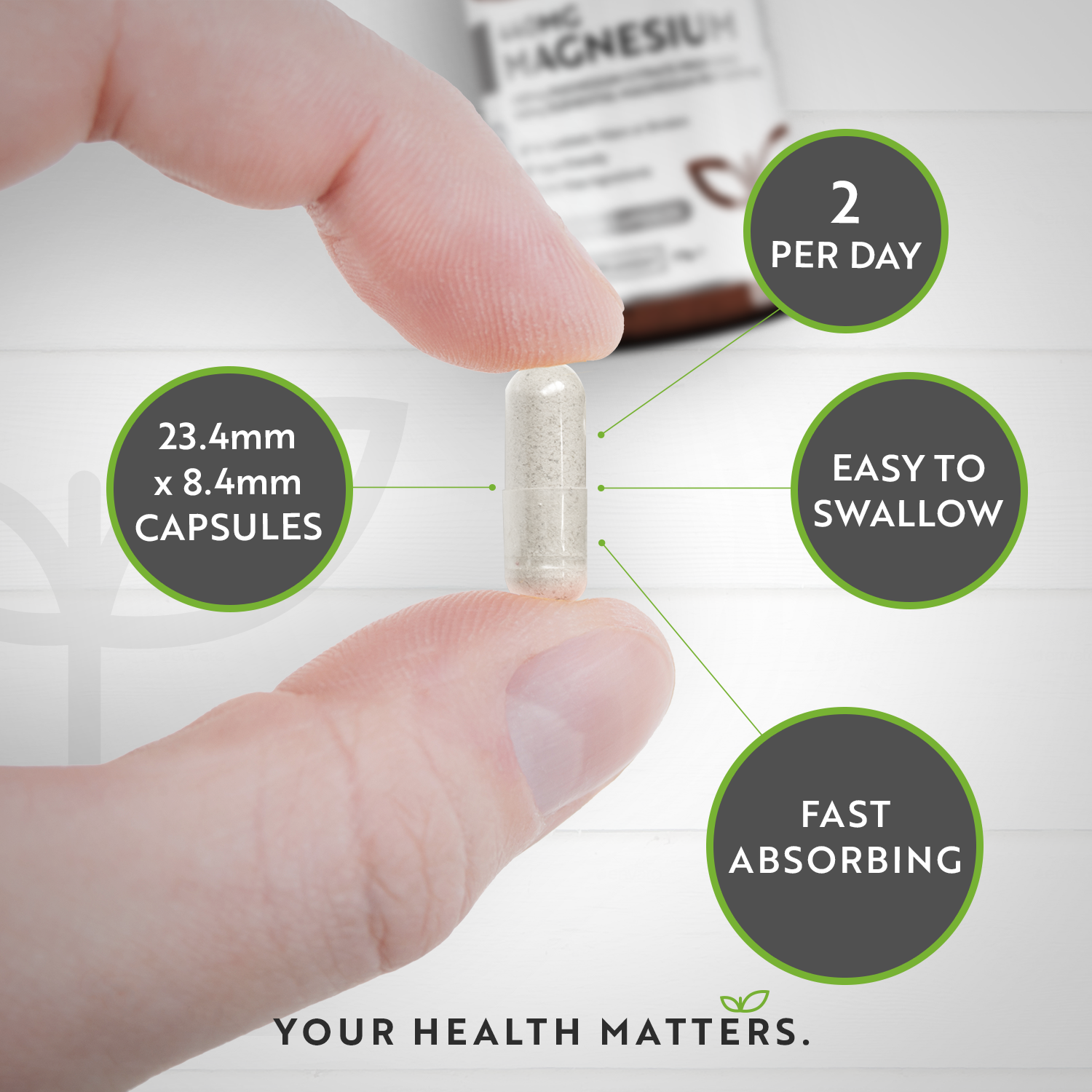 Magnesium Citrate 1480mg 180 Vegan Capsules