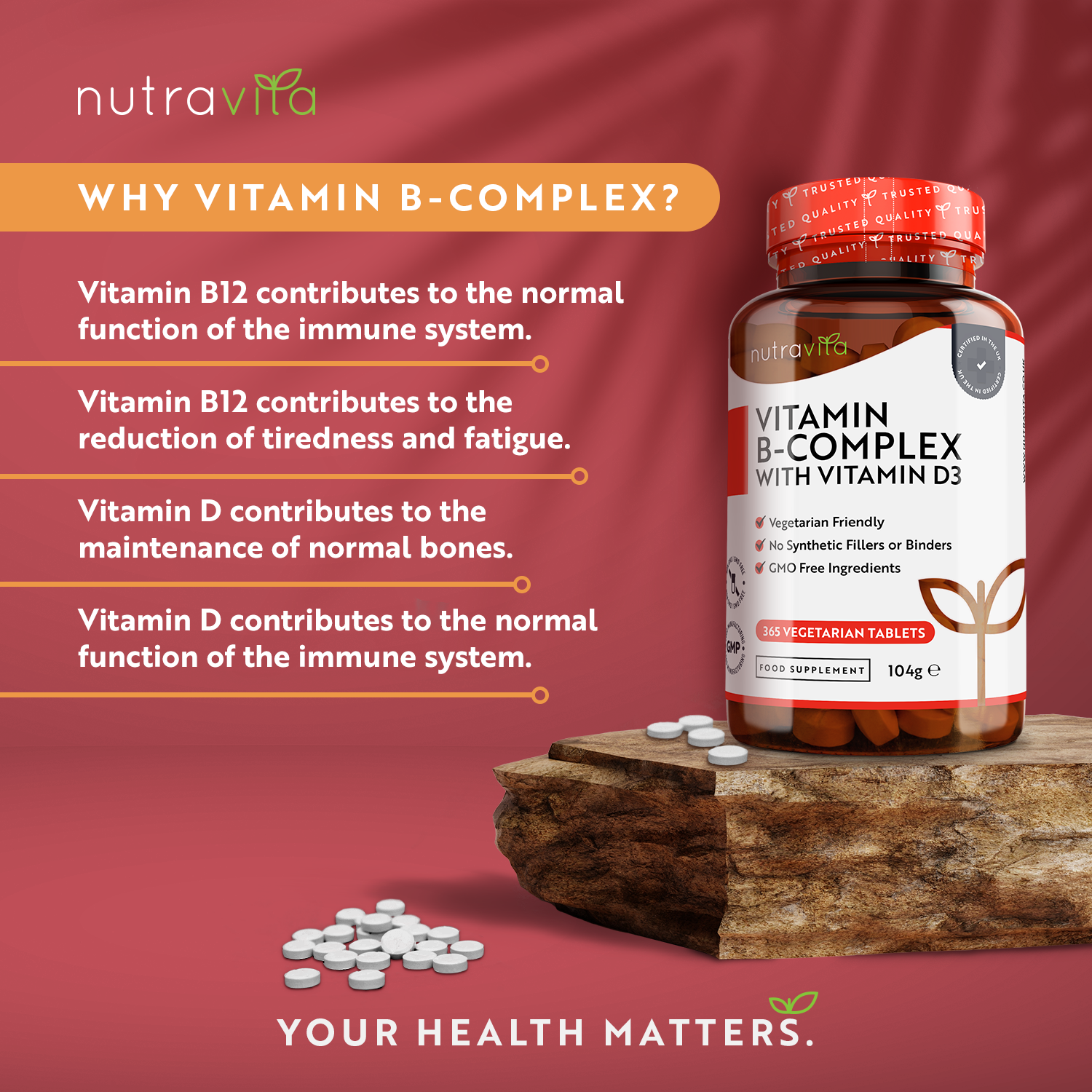 Vitamin B Complex with Vitamin D3 365 Tablets