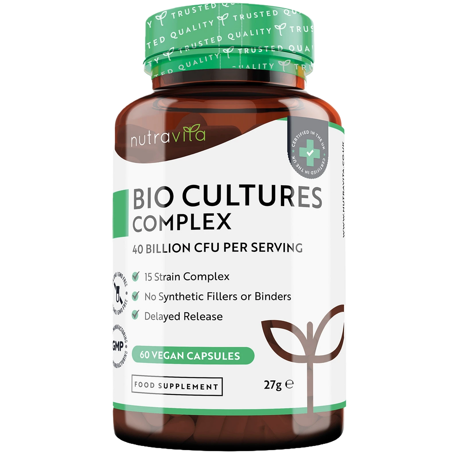 40 Billion CFU 15 Strain Bio Complex Cultures for Digestive Health