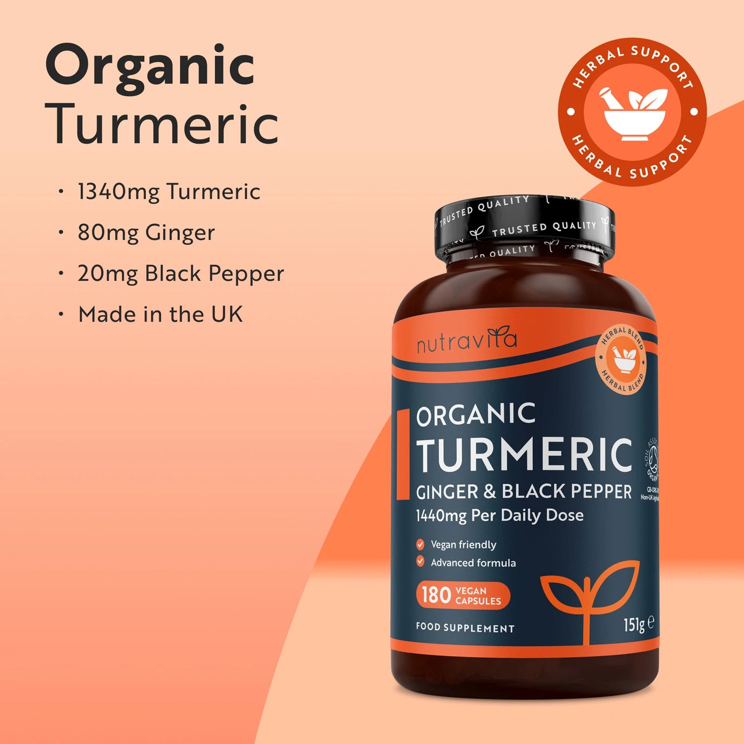 Organic Turmeric with Black Pepper & Ginger