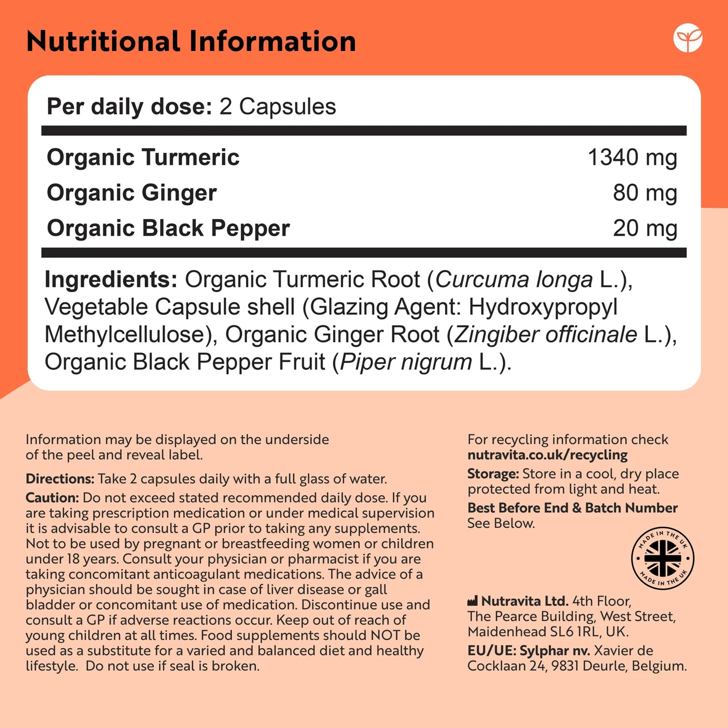 Organic Turmeric with Black Pepper & Ginger