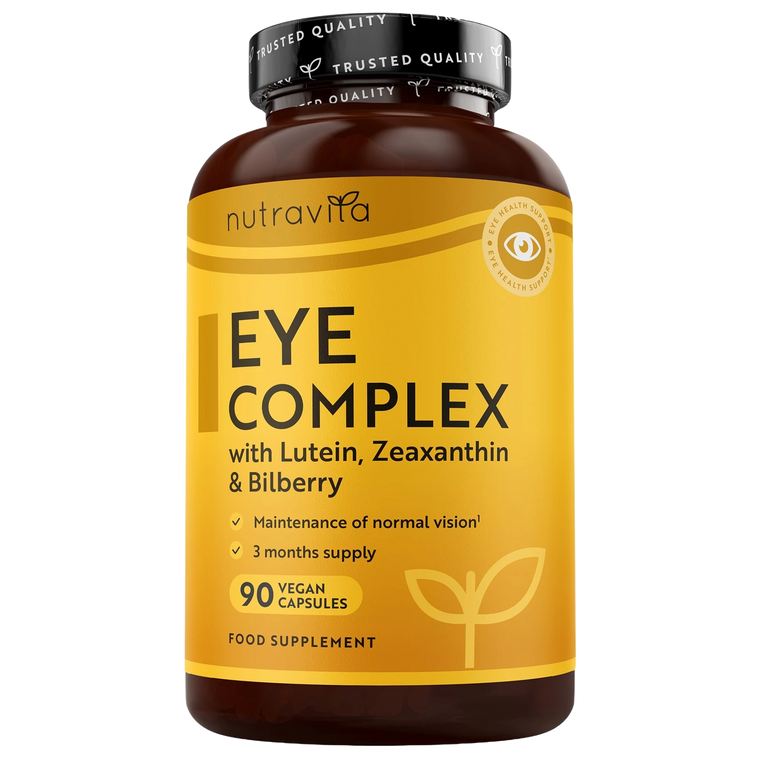 Natural Eye Complex 90 Vegan Capsules with Bilberry, Lutein & Zeaxanthin.