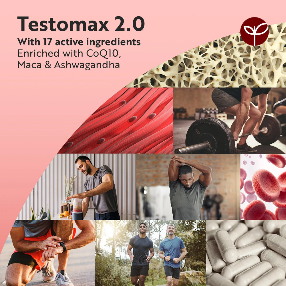 TESTOMAX 2.0 Supplements for Men 210 Vegan Capsules with Ashwagandha KS
