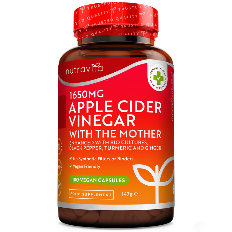 Apple Cider Vinegar 1650MG with The Mother 180 Vegan Capsules