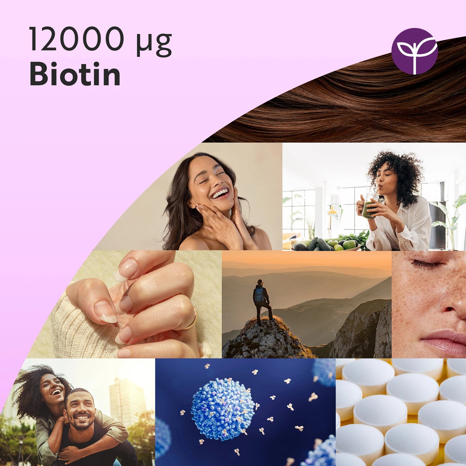Biotin 12,000ug with Albion™ Zinc, Selenium & Copper 365 Vegan Tablets