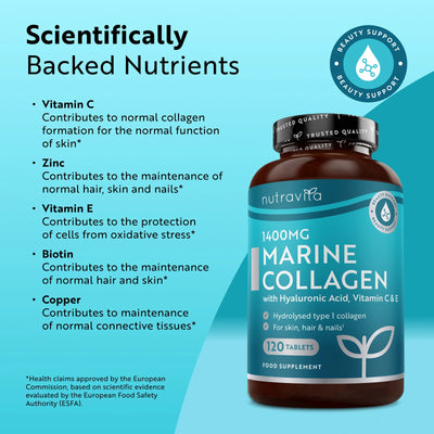 Hydrolysed Marine Collagen with Hyaluronic Acid 1400mg