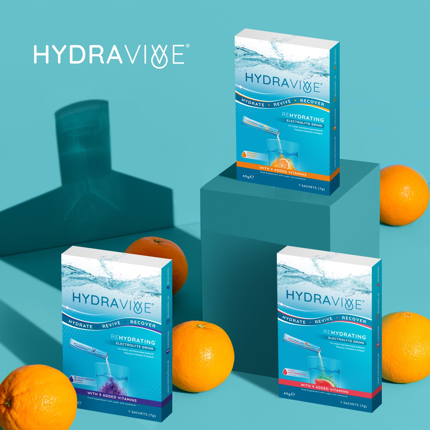 Hydravive Rapid Rehydration Electrolytes Powder 21 Pack Orange