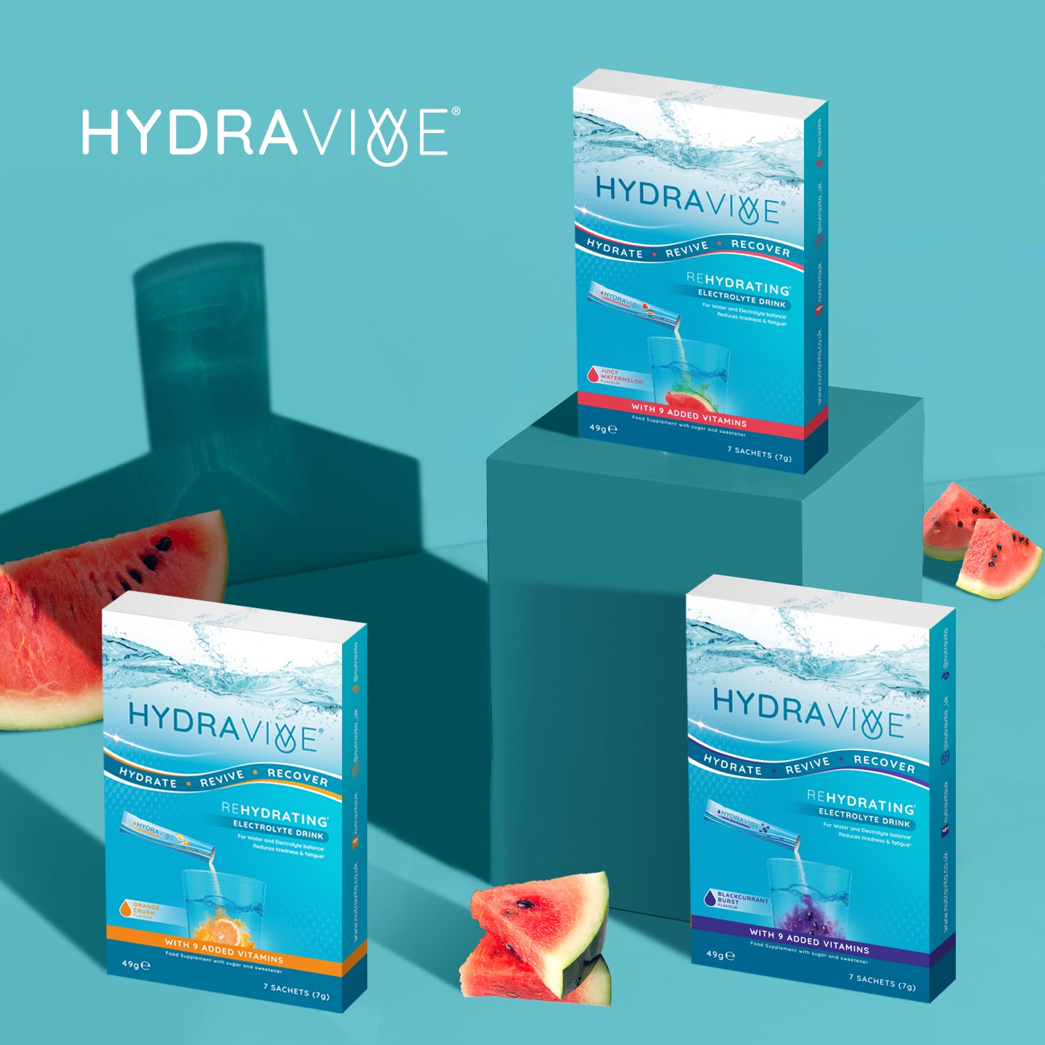 Hydravive Rapid Rehydration Electrolytes Powder - 21 Pack Watermelon