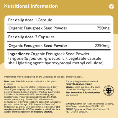 Organic Fenugreek Capsules