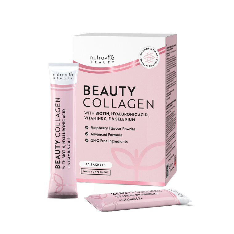 Collagen Sachets - Enhanced with Biotin, Hyaluronic Acid, Vitamin C & E - 30 Raspberry Flavoured Sachets