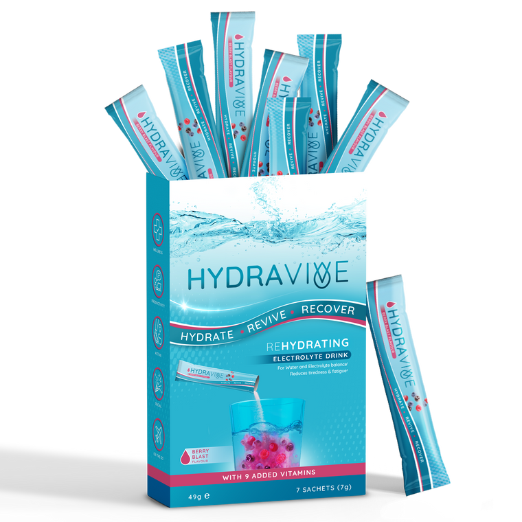 Hydravive Rapid Rehydration Electrolytes Powder - 21 Pack Berry Blast