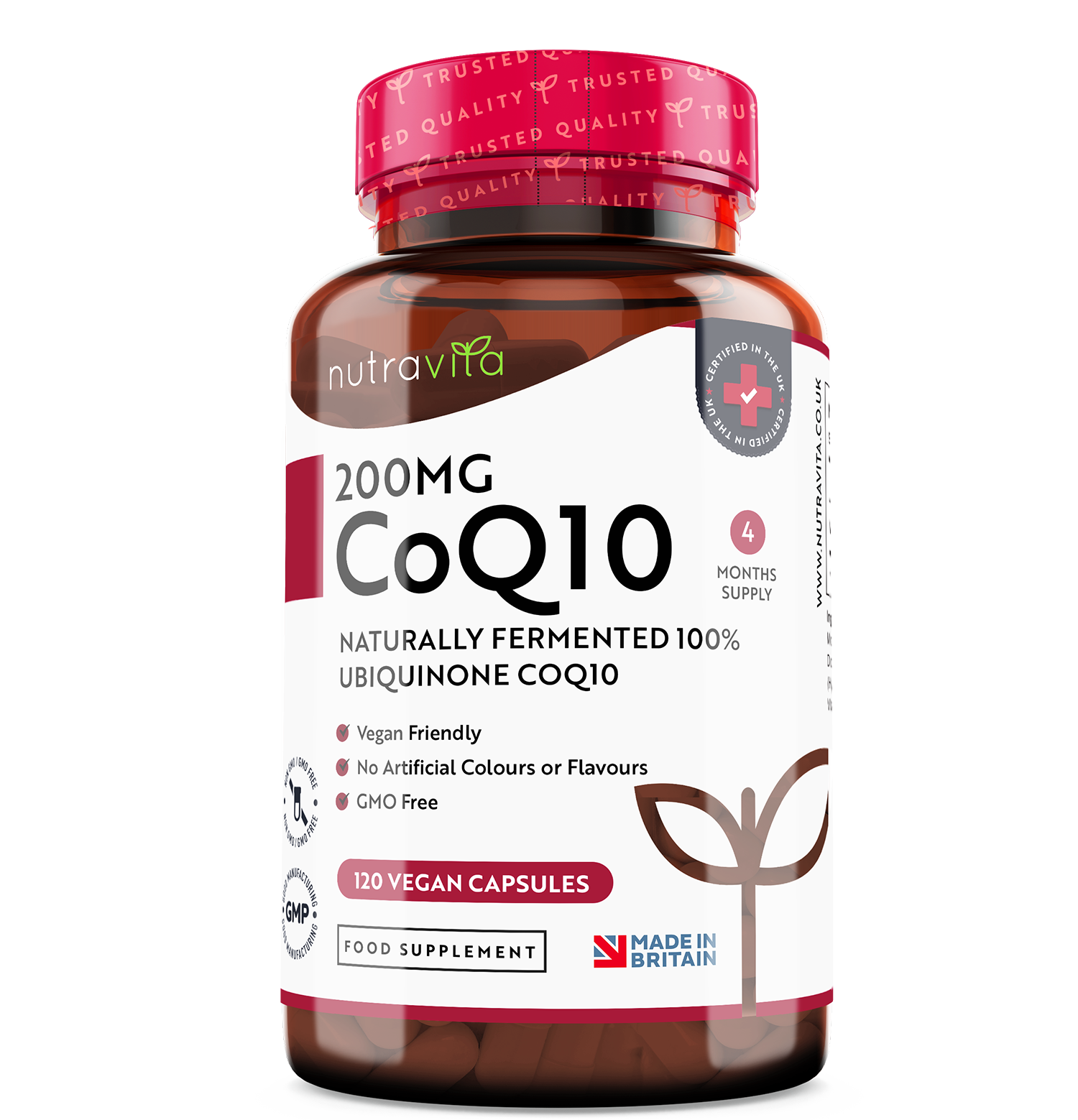 Co Enzyme Q10 (CoQ10) 200mg - 120 Vegan Capsules