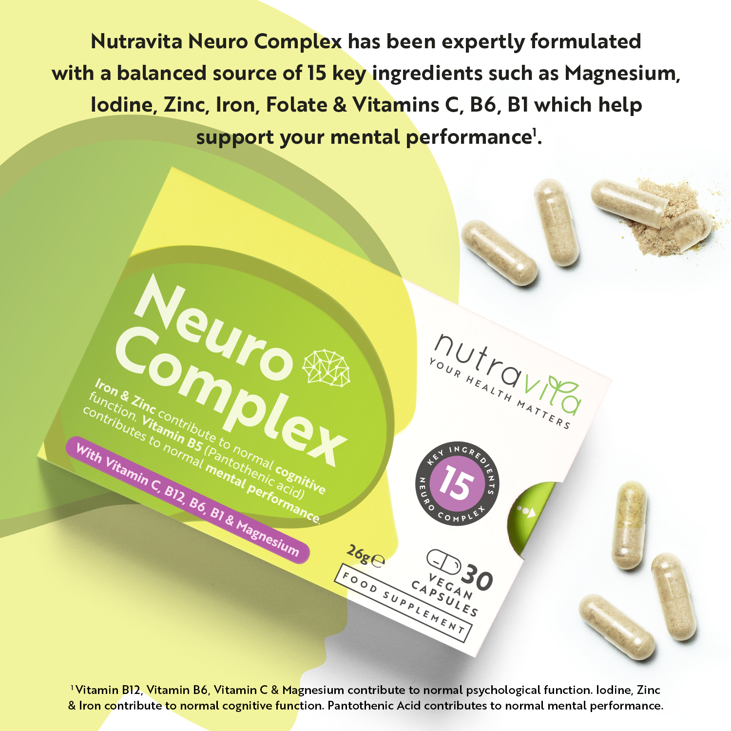 Advanced Neuro Complex - 30 Vegan Capsules - 15 Key Ingredients