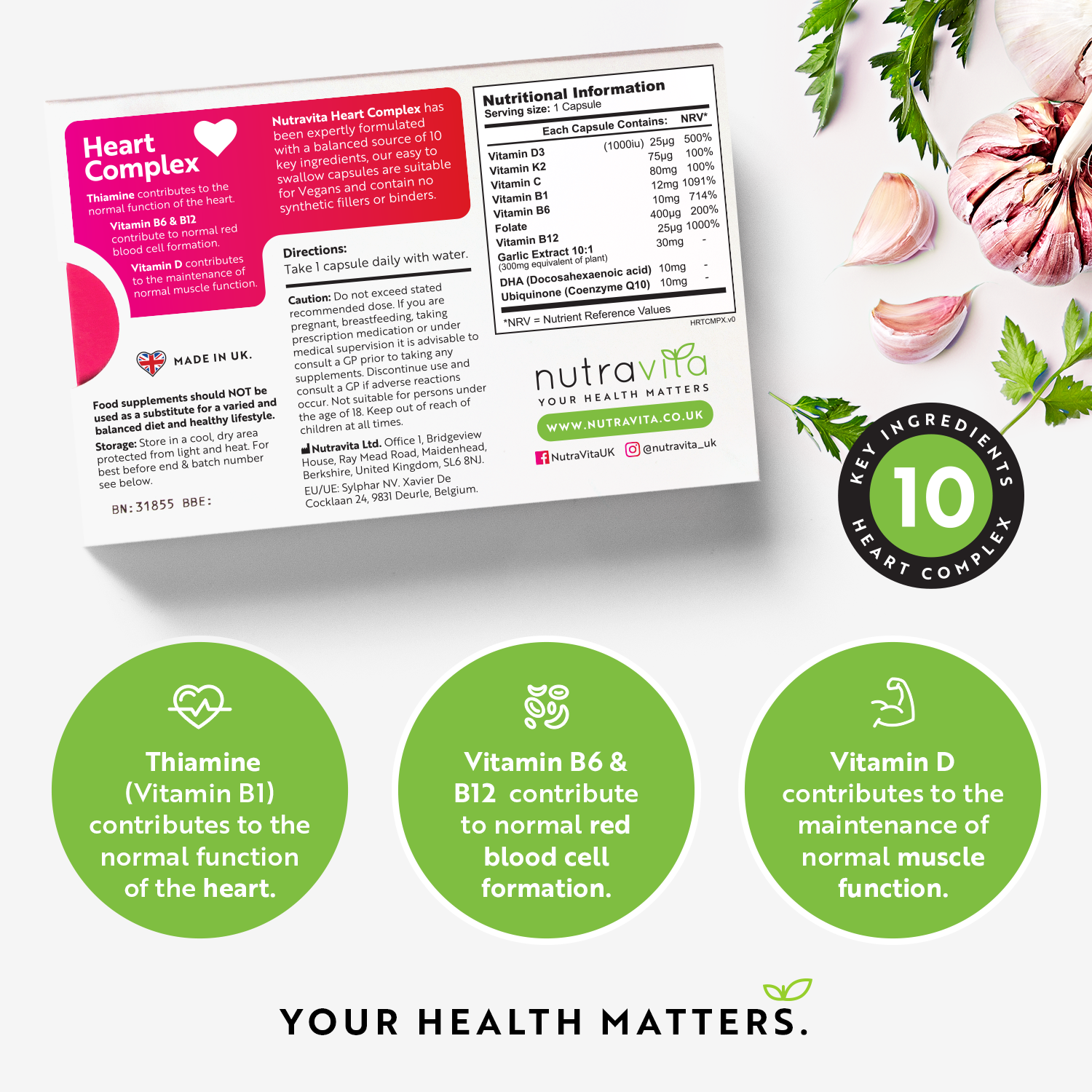 Advanced Heart Complex - 30 Vegan Capsules - 10 Key Ingredients