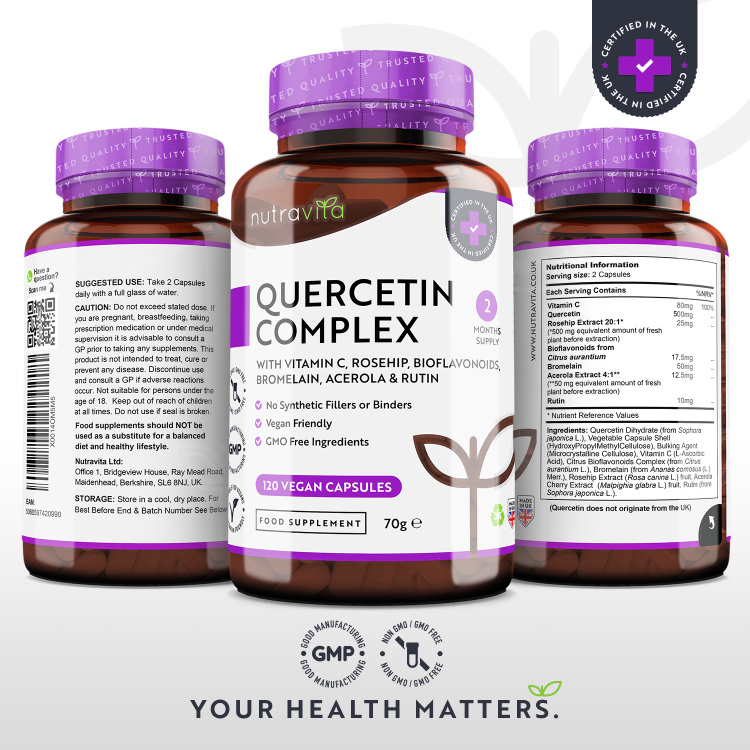 Quercetin Complex with Vitamin C 120 Vegan Capsules