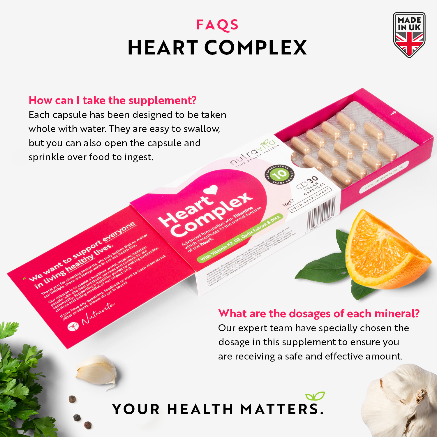Advanced Heart Complex - 30 Vegan Capsules - 10 Key Ingredients