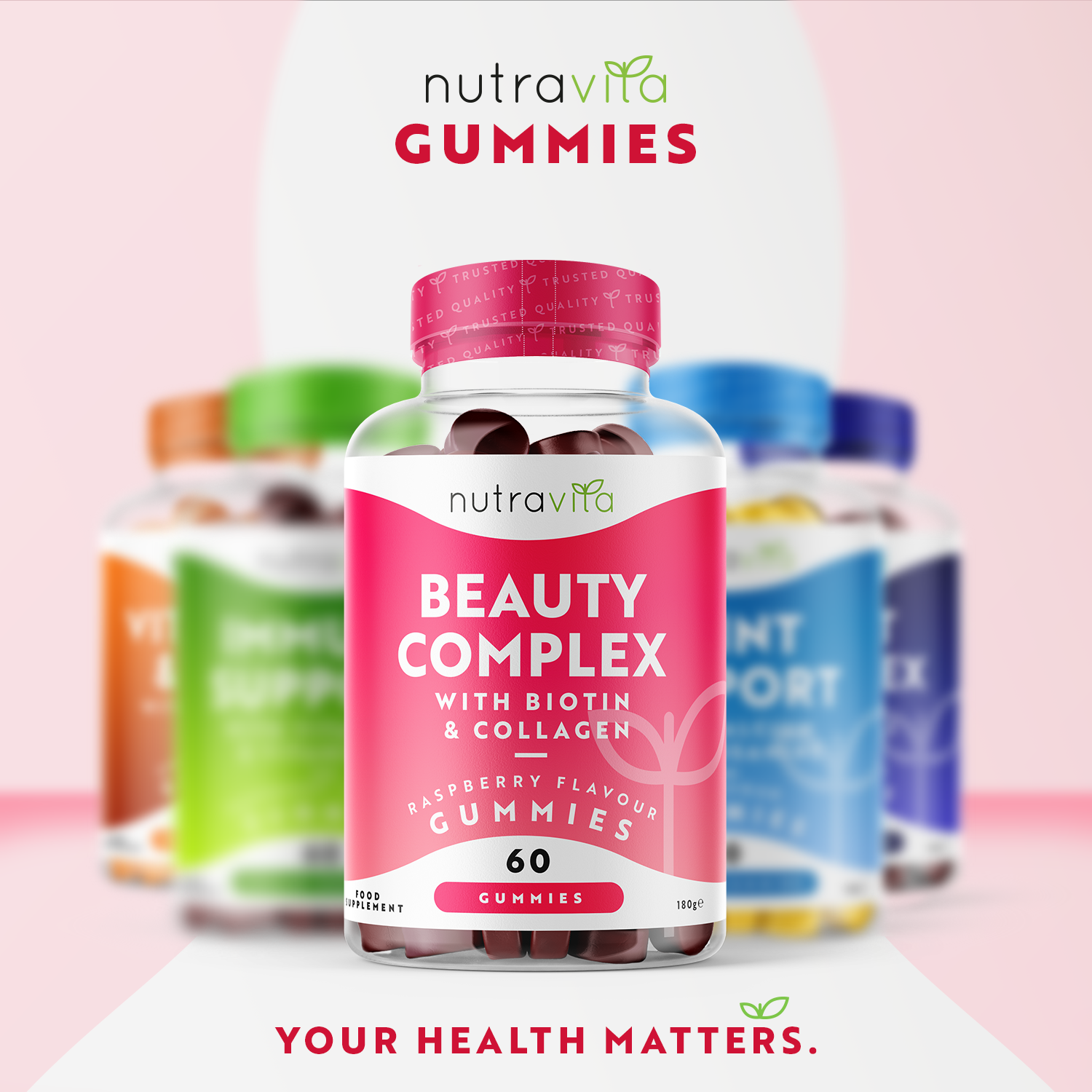 Biotin & Collagen Beauty Gummies - 60 Gummies with Selenium & Zinc