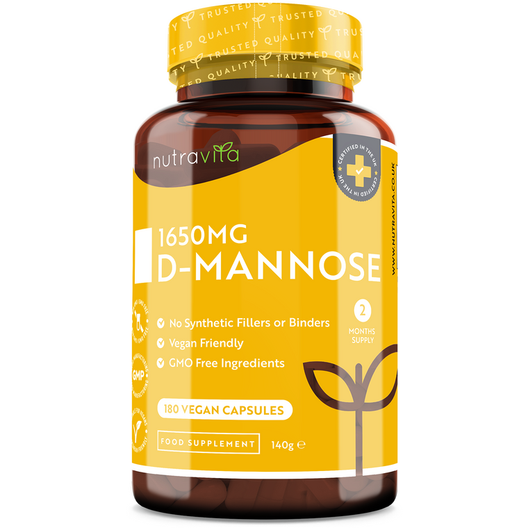 D-Mannose 1650mg High Strength 180 Vegan Capsules