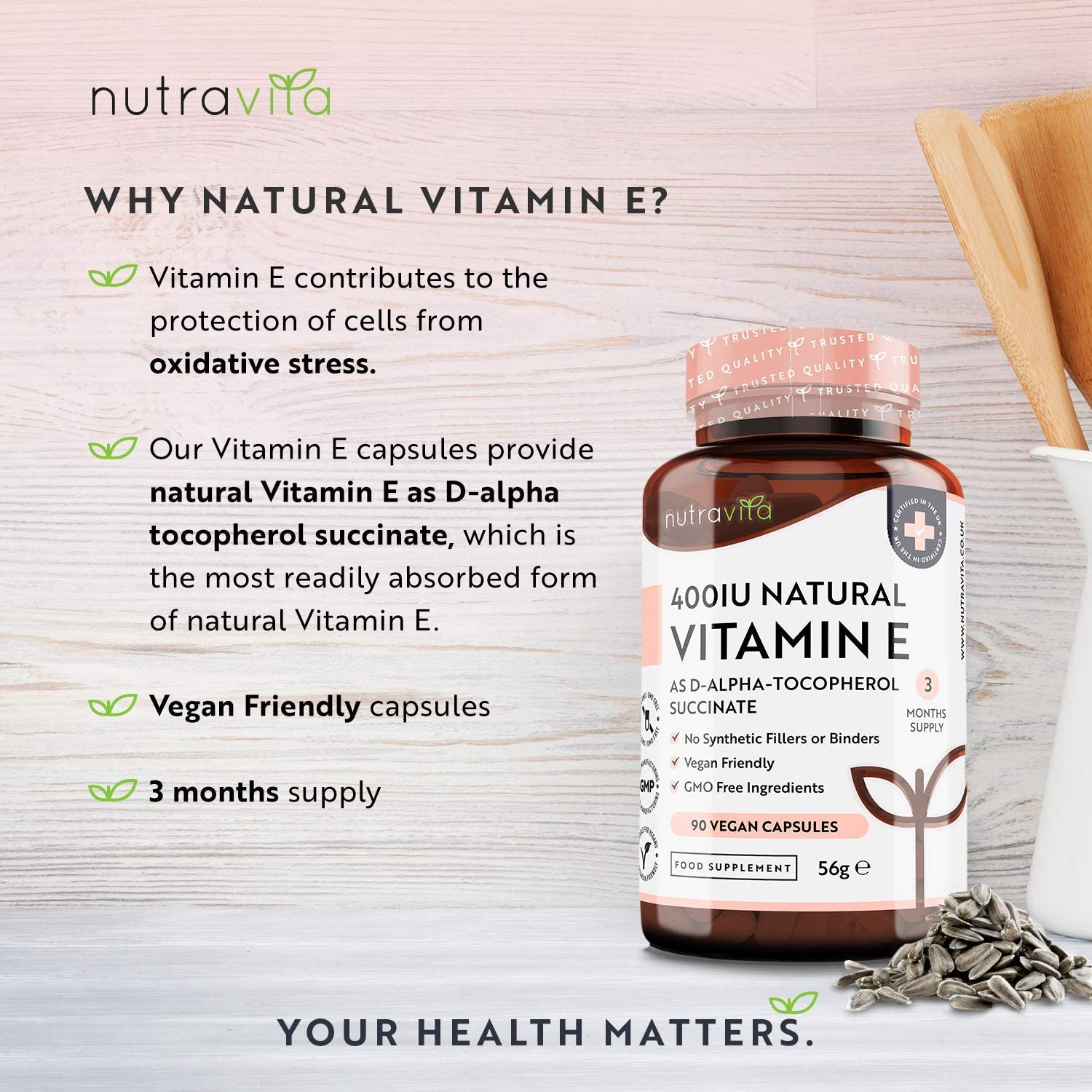 Vitamin E 400IU 90 Vegan Capsules