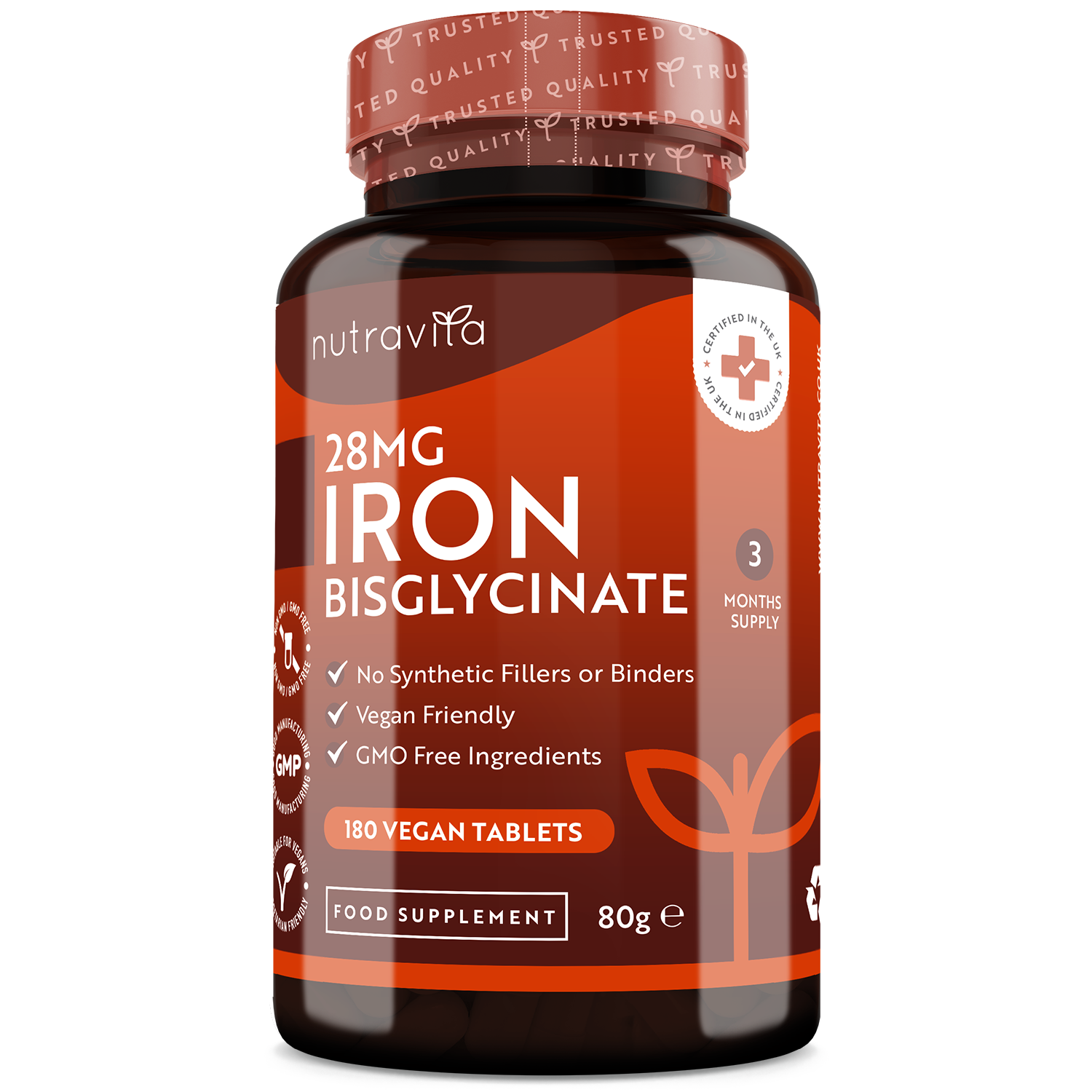 Iron Tablets 28mg – 180 Vegan Tablets