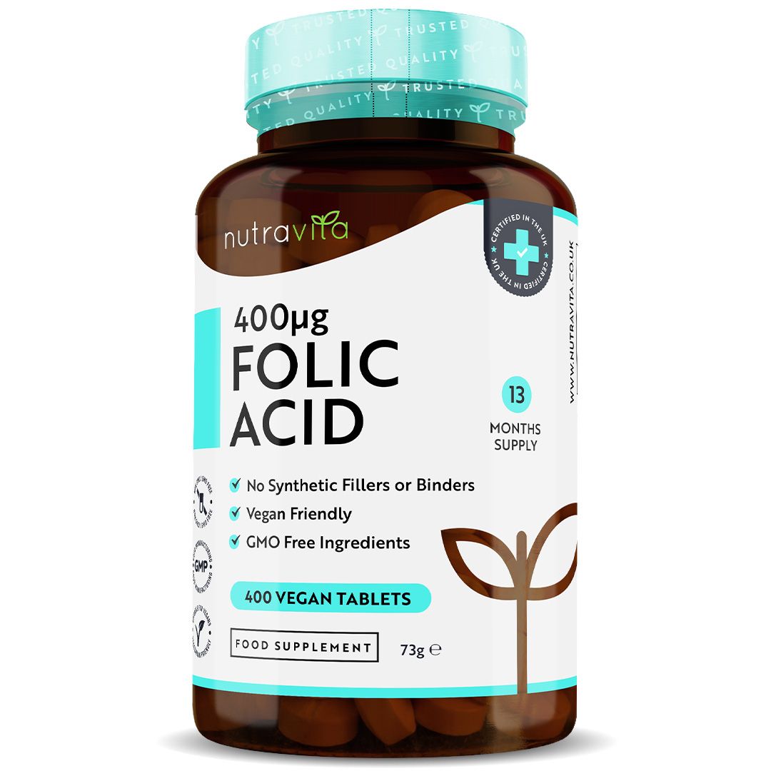 Folic Acid Tablets 400ug - 400 Vegan Tablets