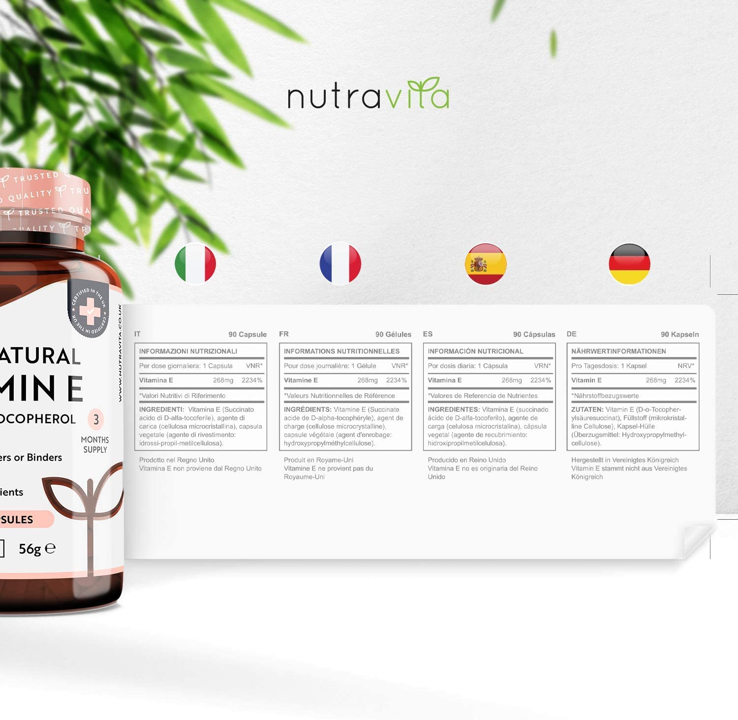 Vitamin E 400IU 90 Vegan Capsules