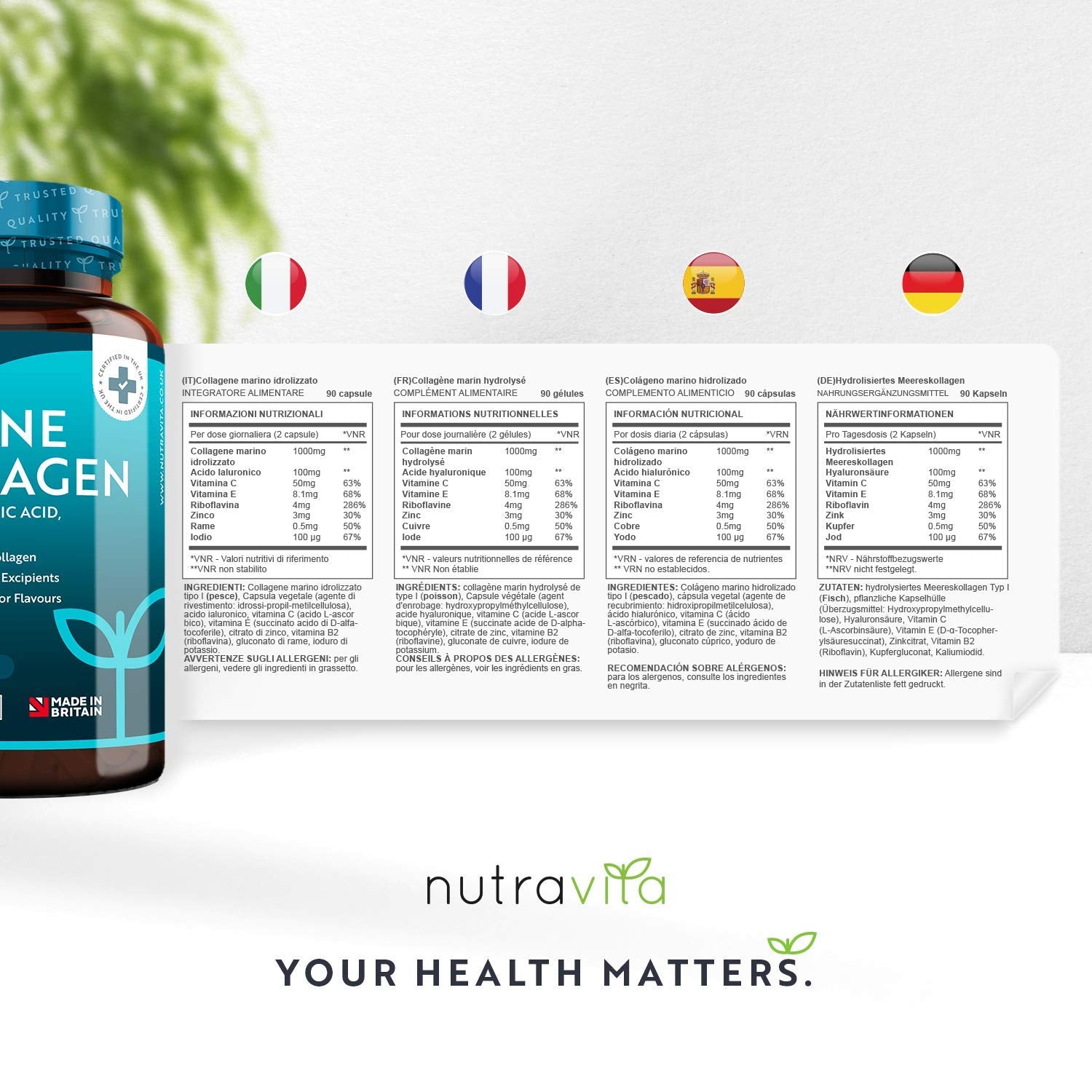 Hydrolysed Marine Collagen with Hyaluronic Acid 1000mg