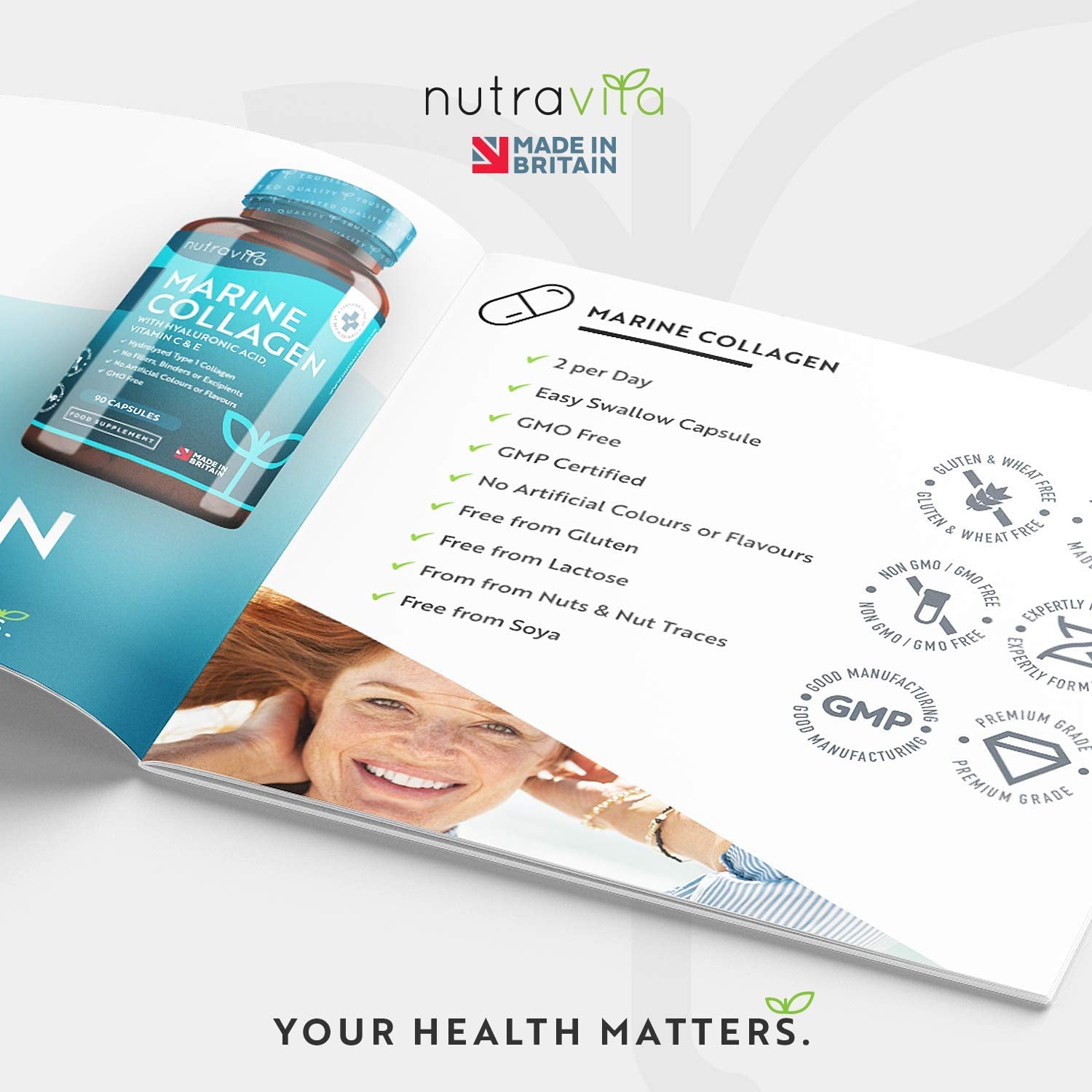 Hydrolysed Marine Collagen with Hyaluronic Acid 1000mg