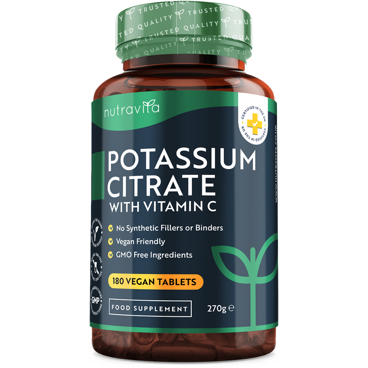 Potassium Citrate with Vitamin C - 180 Vegan Tablets