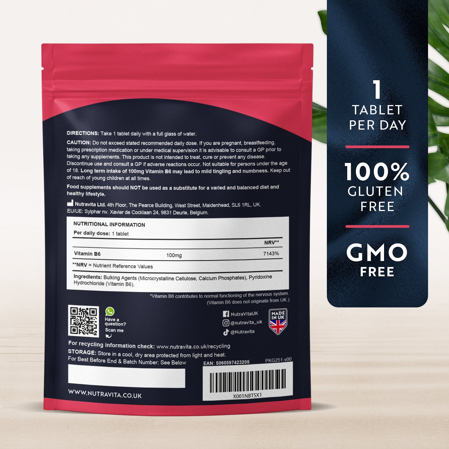 Vitamin B6 100mg Essentials 120 Tablets