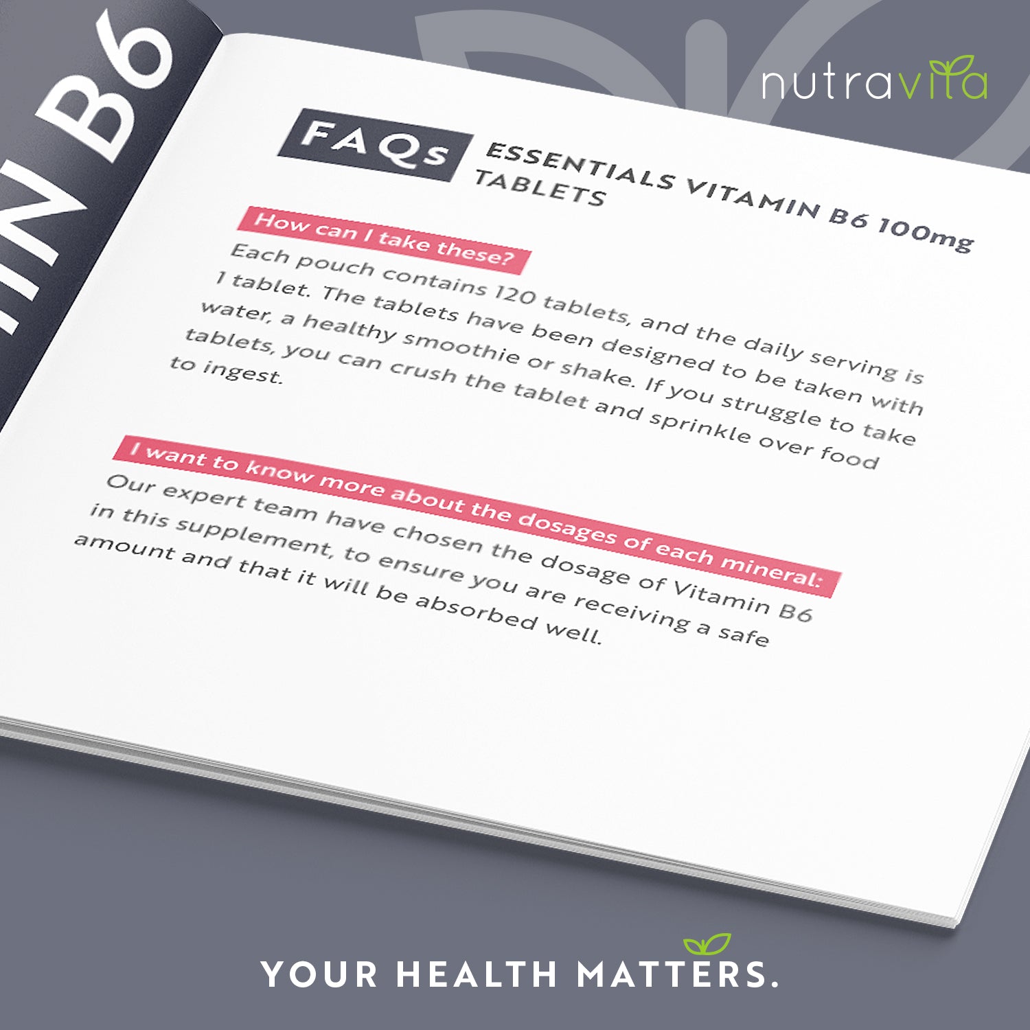 Vitamin B6 100mg Essentials 120 Tablets