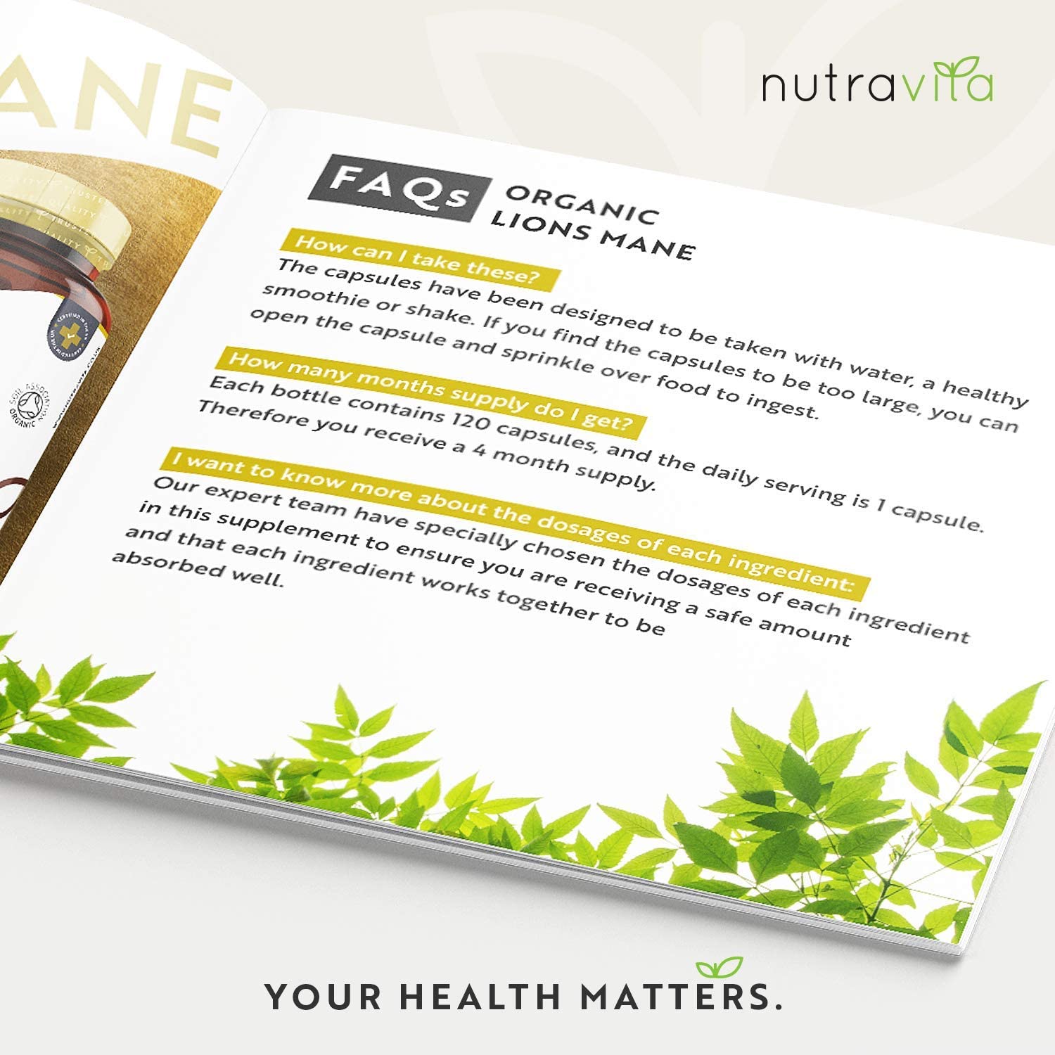 Organic Lions Mane 120 Vegan Capsules