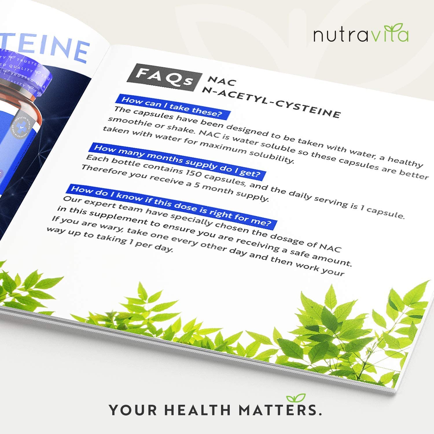 NAC N-Acetyl-Cysteine 600mg 150 Vegan Capsules