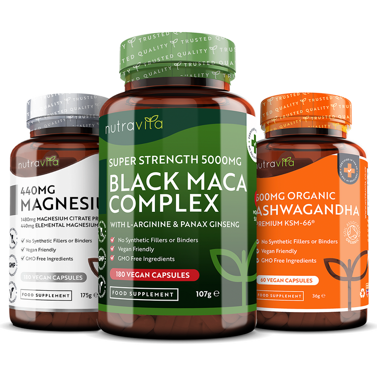 Stress Balance Bundle with Magnesium, Ashwagandha & Maca Root