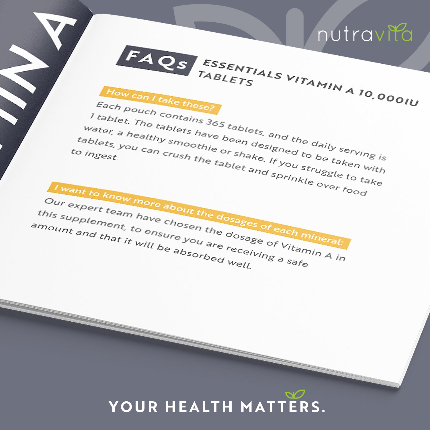 Vitamin A 10,000 IU Essentials 365 Tablets