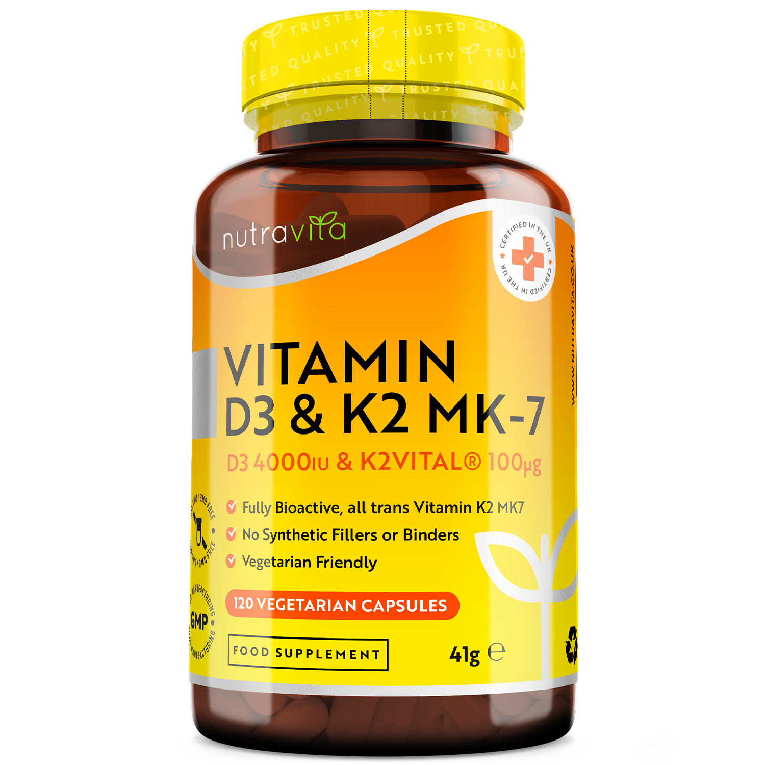 Vitamin D3 4000IU  & Vitamin K2VITAL®️ 100ug 120 Vegetarian Capsules