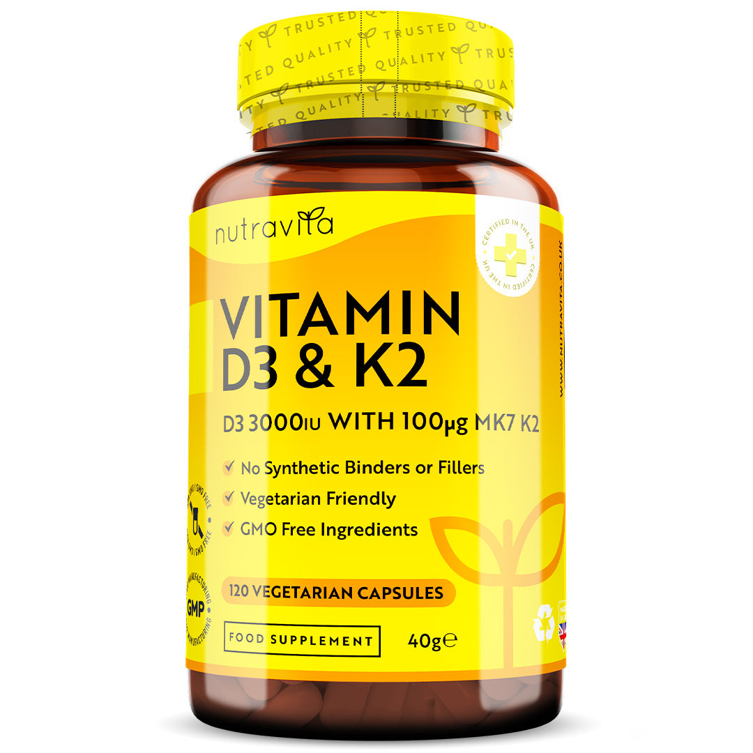 Vitamin D3 with Vitamin K2 120 Capsules