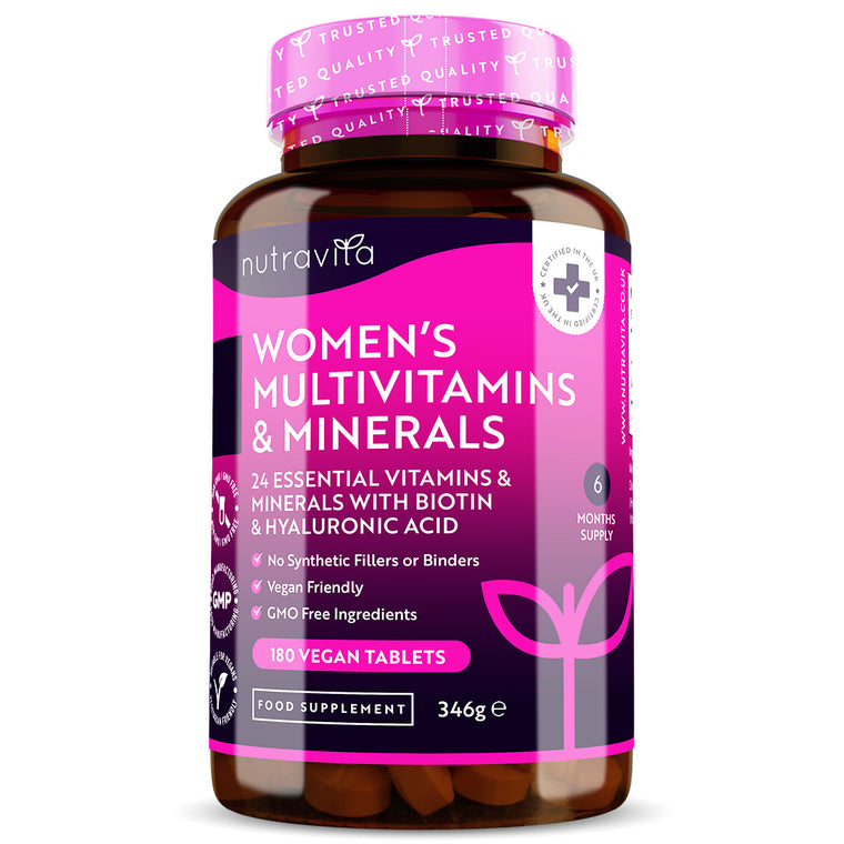 Women's Multivitamins with Biotin and Hyaluronic Acid 180 Vegan Tablets